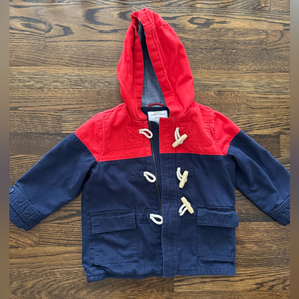 Janie and Jack Jacket in Navy&Red, Size: 2T